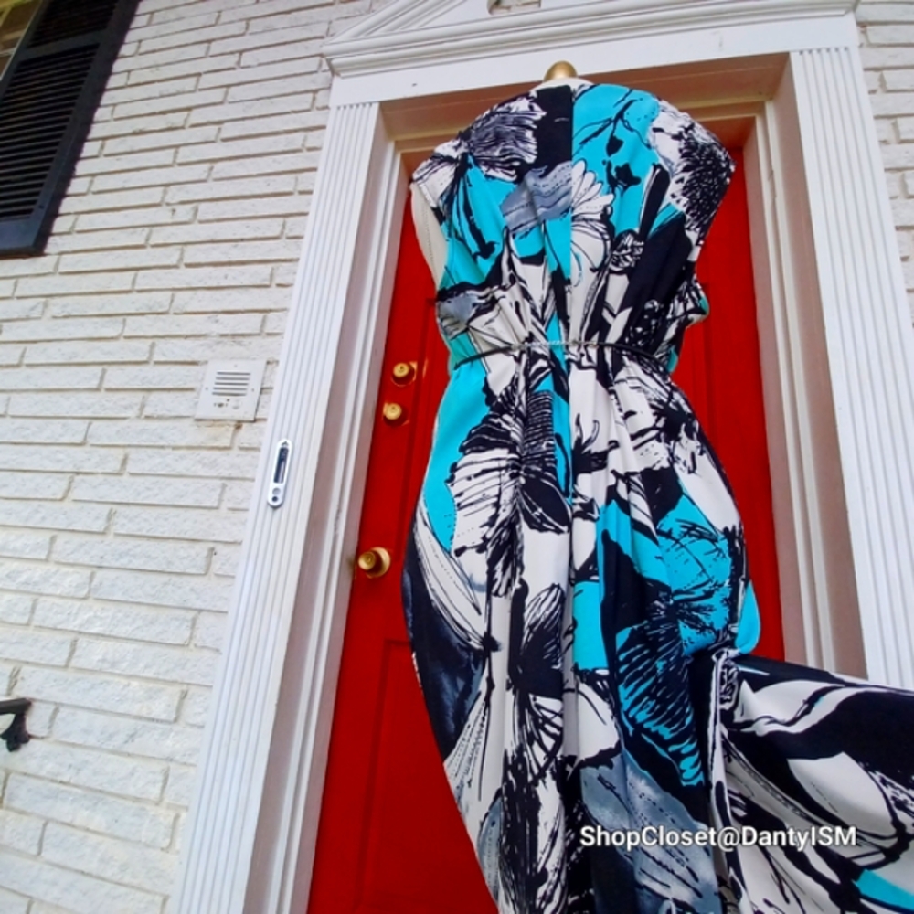 Connected Apparel Floral Print Sleeveless Dress - Picture 11 of 12